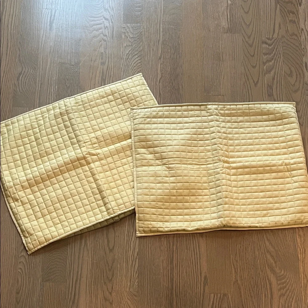 Crate & Barrel Set of Two Quilted Standard Pillow Shams
